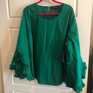 Eloquii Tops - NWT Eloquii green ruffle sleeve top 26 Eloquii Tops - NWT Eloquii green ruffle sleeve top 26